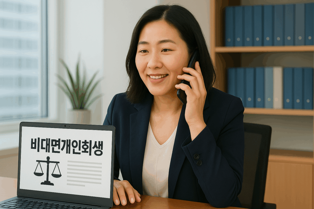 비대면개인회생으로 전화상담하는 중